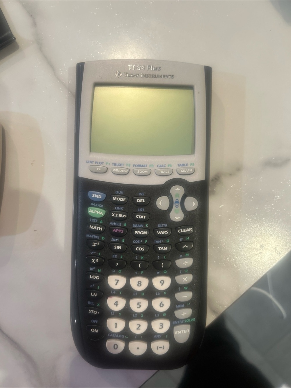 Texas Instruments TI-84 Plus Graphing Calculator - Black with White Keys